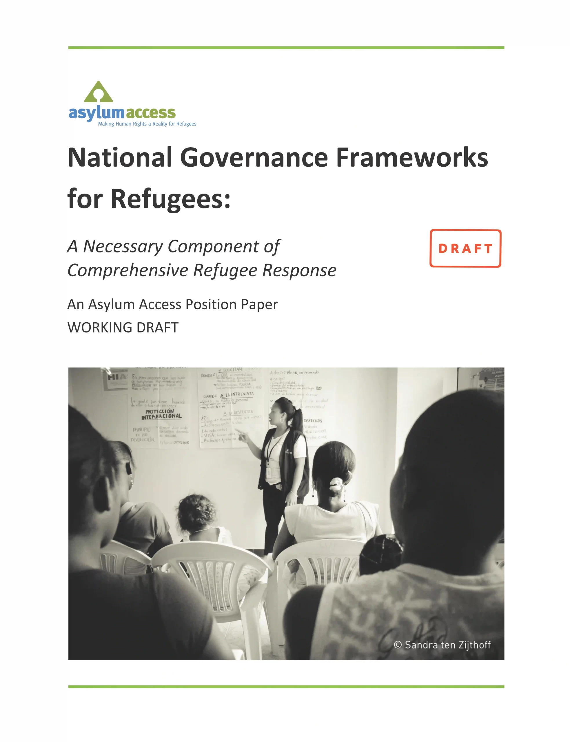 National Governance Frameworks for Refugees – Working Paper (2017)