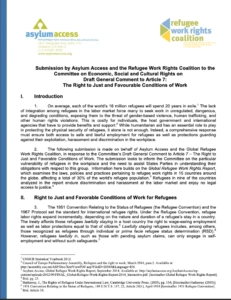  CESCR on Article 7: The Right to Just and Favorable Conditions of Work (2015)